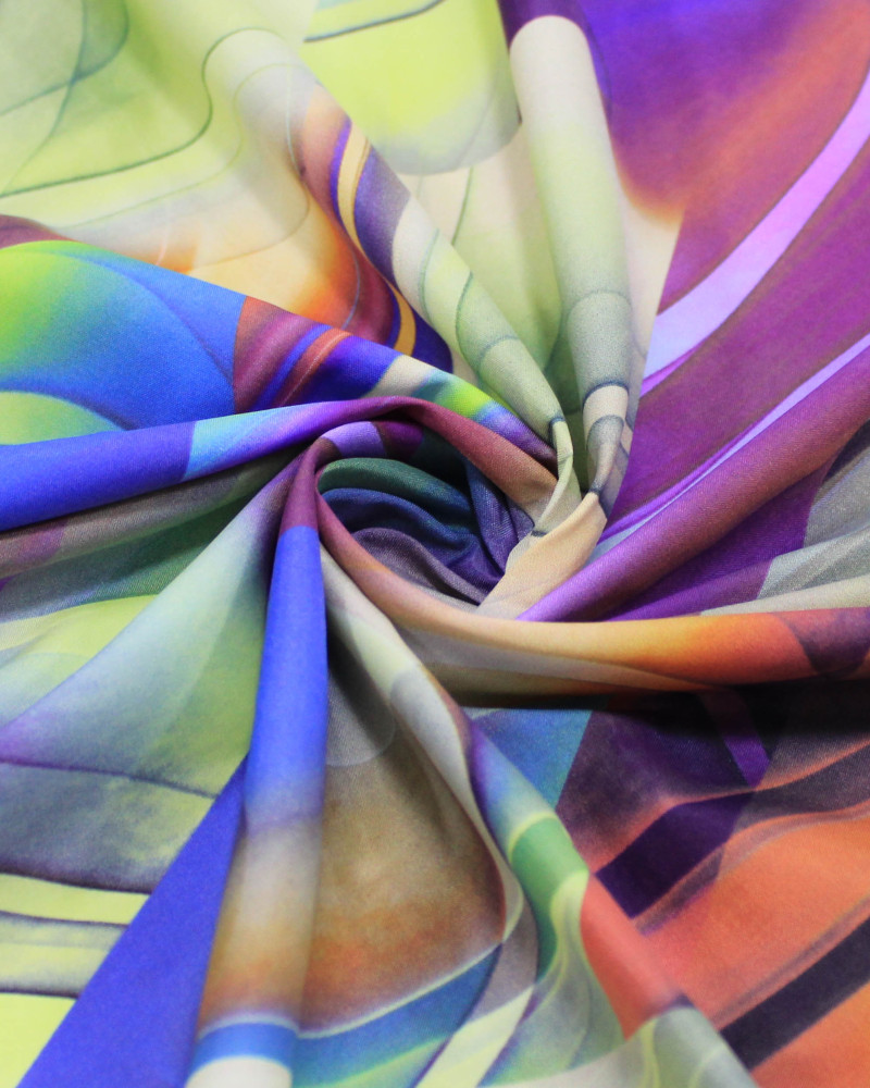 Tecido Tactel Fino Arte Abstrata Colorido