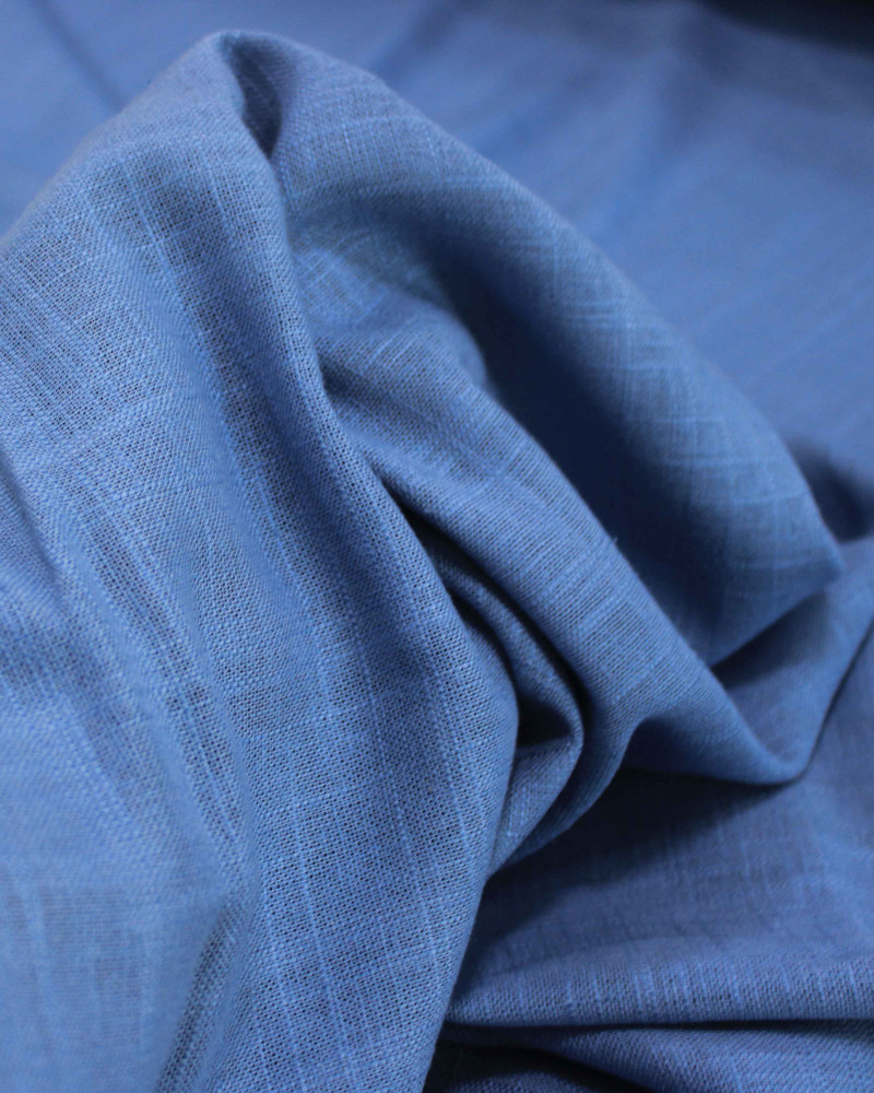 Tecido Linho Misto Texturizado Azul Céu