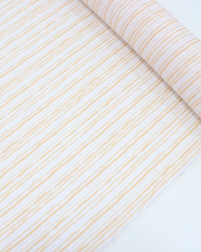 Tecido Crepe Koshibo leve Listrado Tons de Laranja