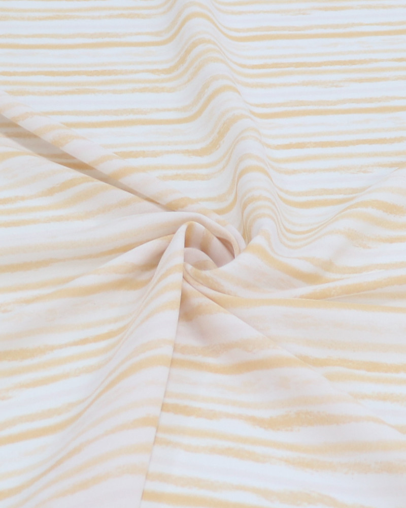 Tecido Crepe Koshibo leve Listrado Tons de Laranja