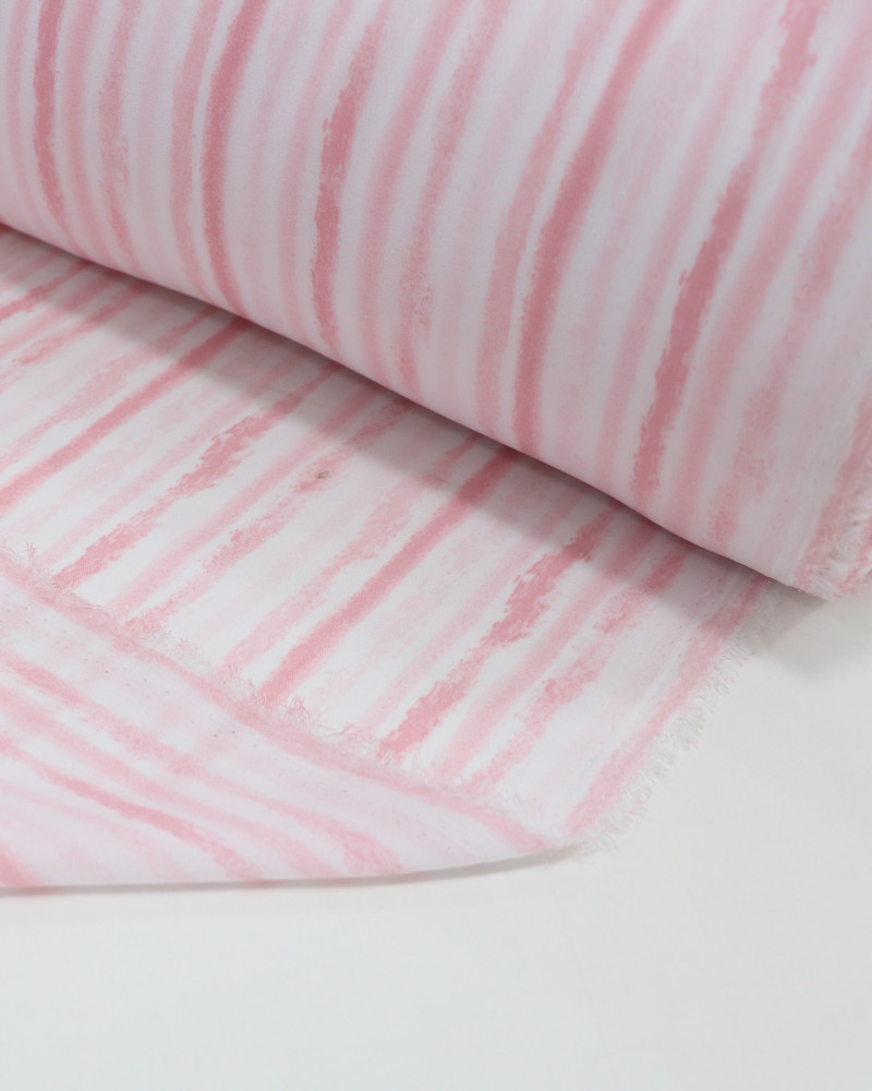 Tecido Crepe Koshibo Leve Listrado Tons de Rosa (0.5m)