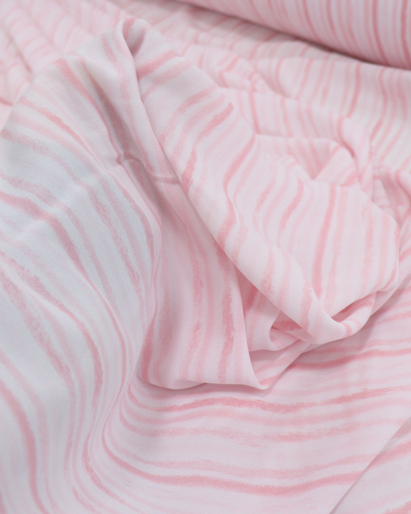 Tecido Crepe Koshibo Leve Listrado Tons de Rosa (0.9m)