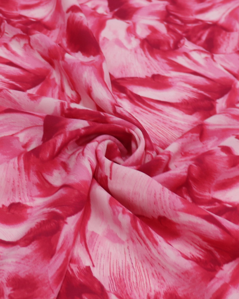 Tecido Crepe Koshibo Leve Macro Pétalas Tons de Rosa
