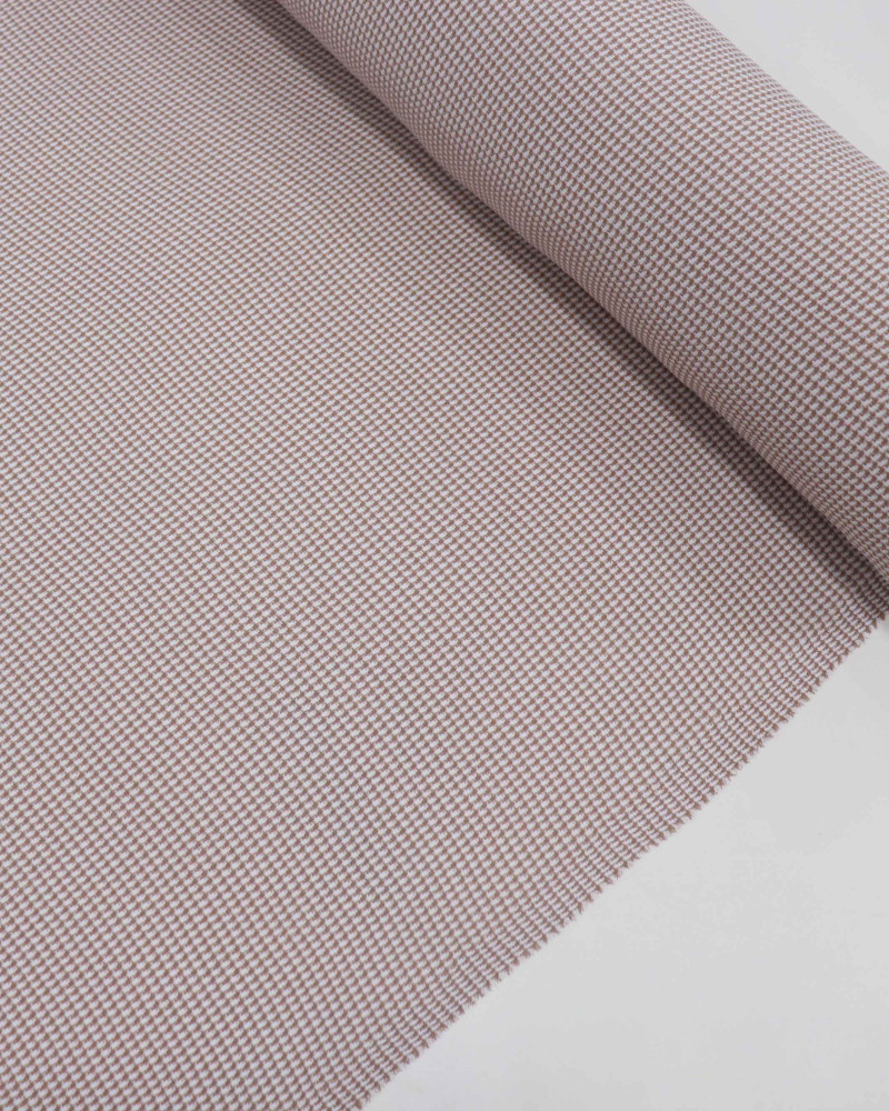 Tecido Crepe de Alfaiataria Micro Geométrico Nude e Branco