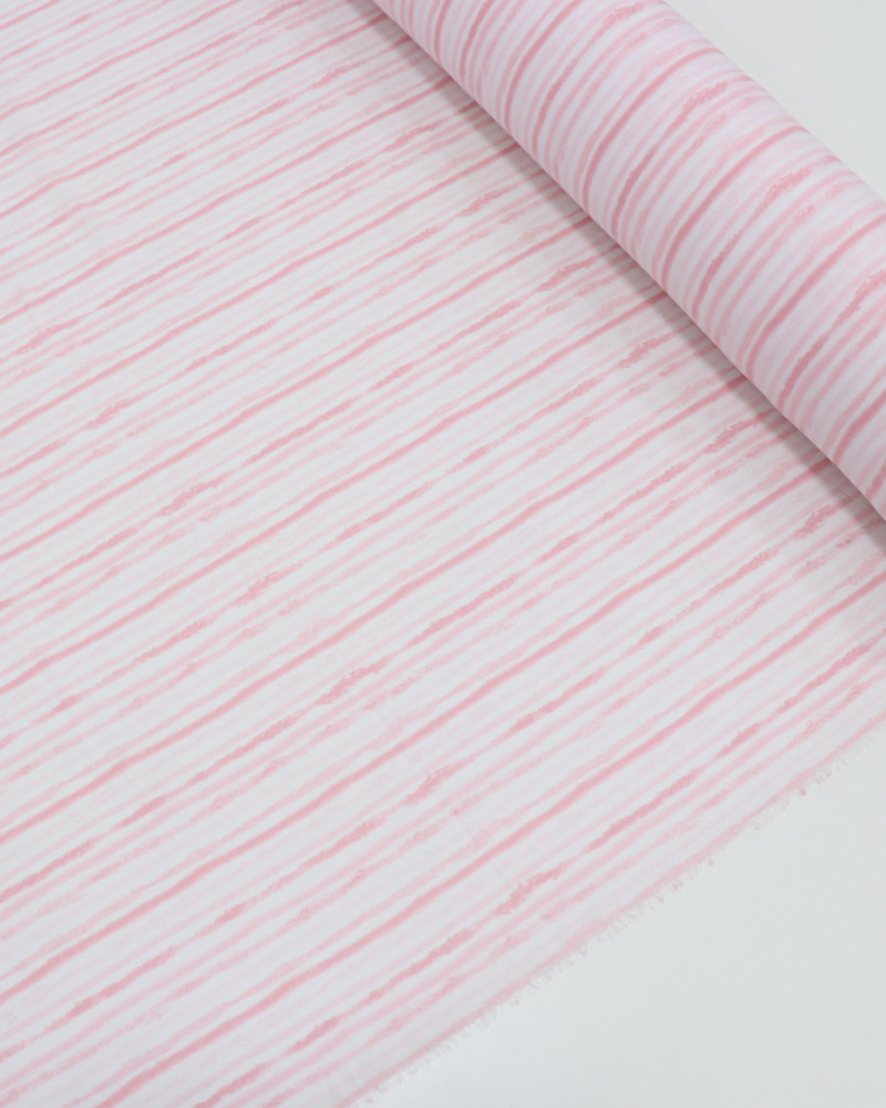 Tecido Crepe Koshibo Leve Listrado Tons de Rosa