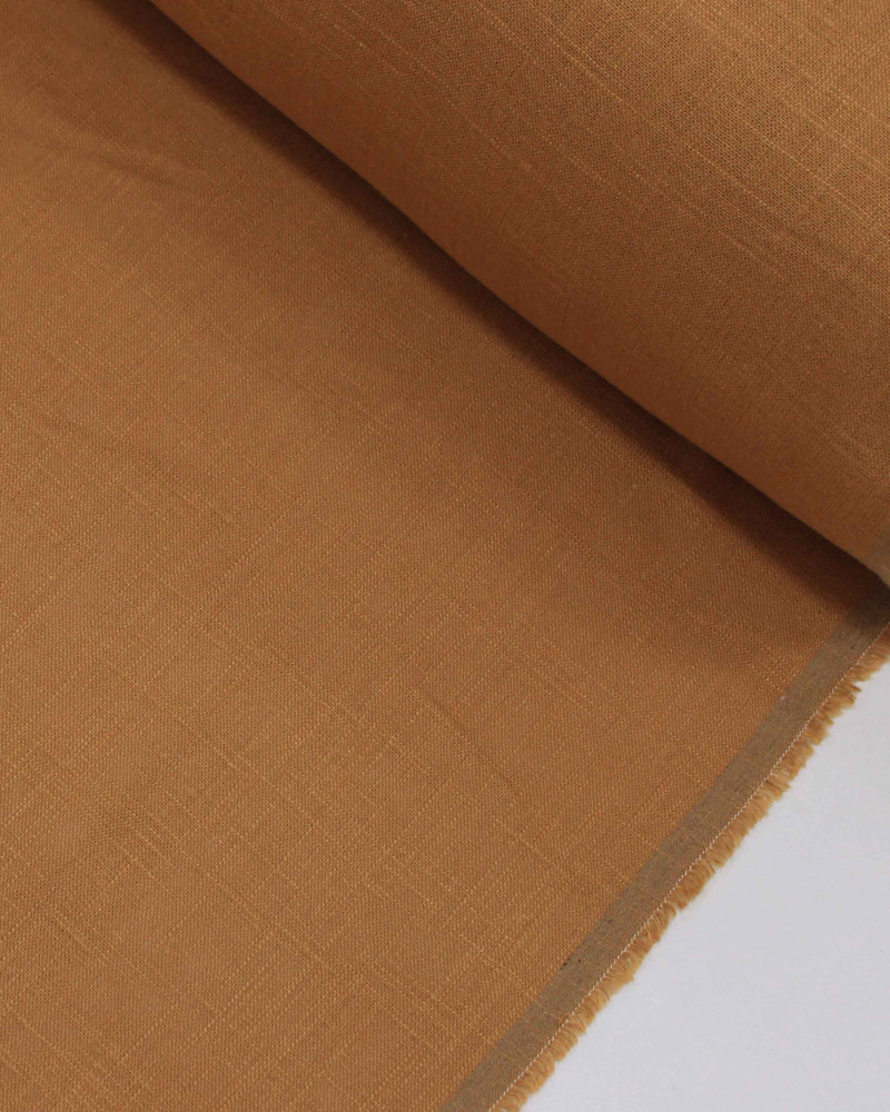 Tecido Linho Misto Texturizado Caramelo