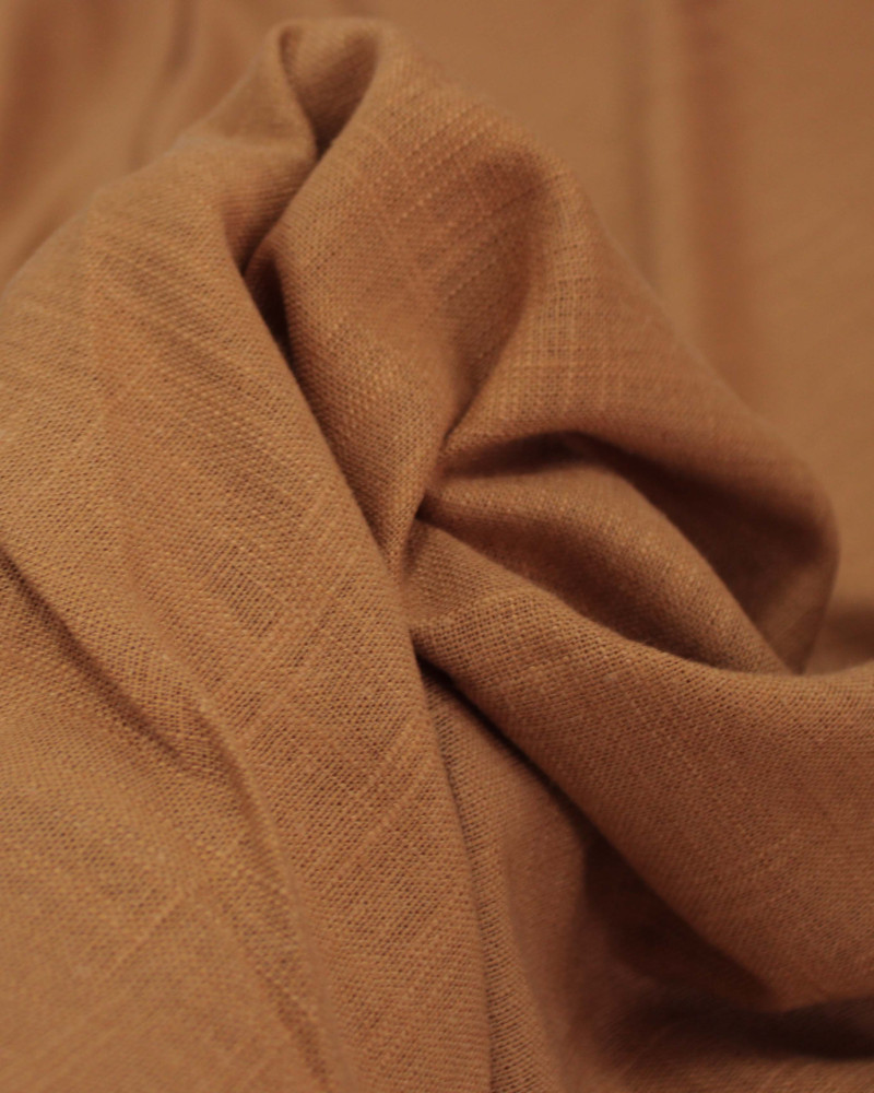 Tecido Linho Misto Texturizado Caramelo