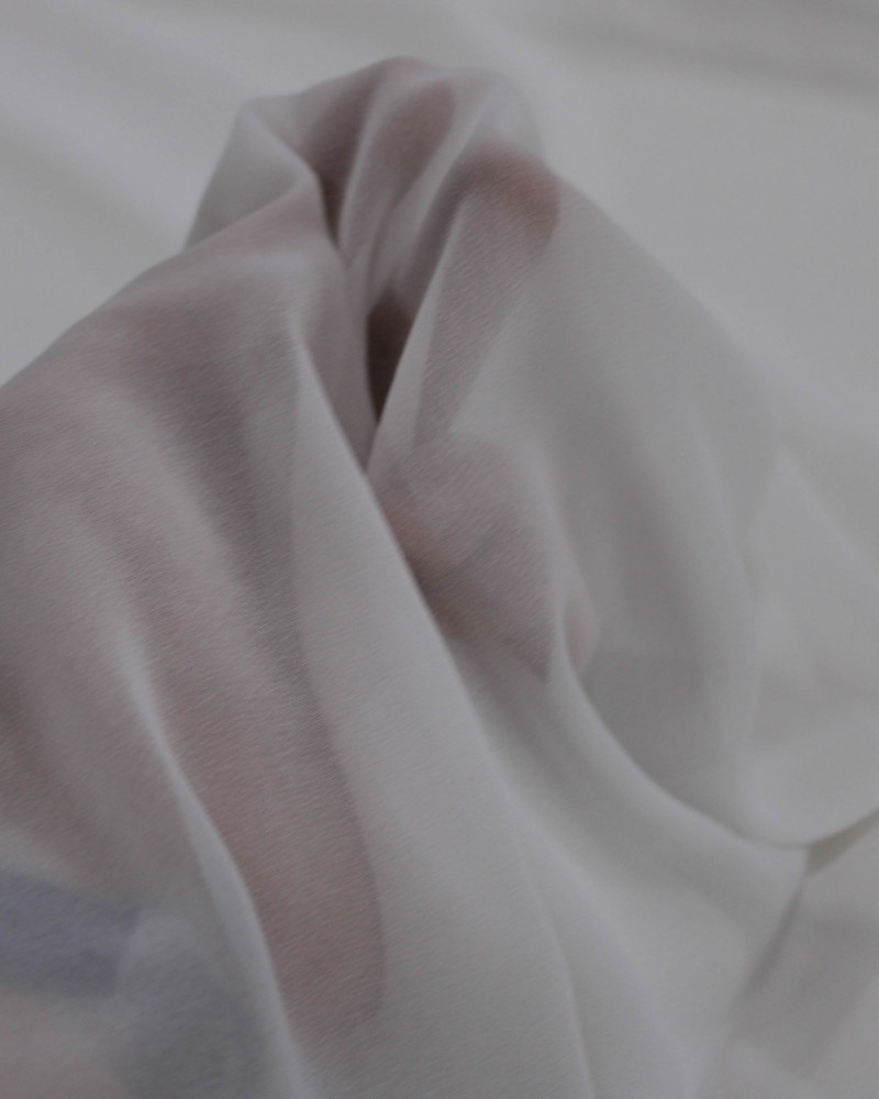 Tecido Crepe Chiffon Offwhite 