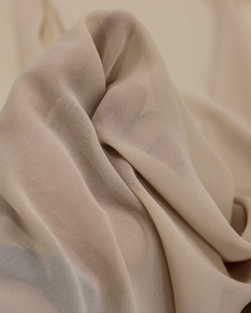 Tecido Crepe Chiffon Bege