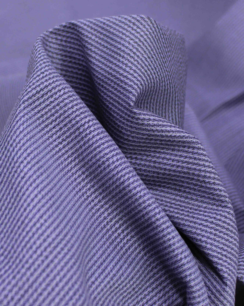 Tedido Linho Misto Italiano Micro Listras Tons de Azul