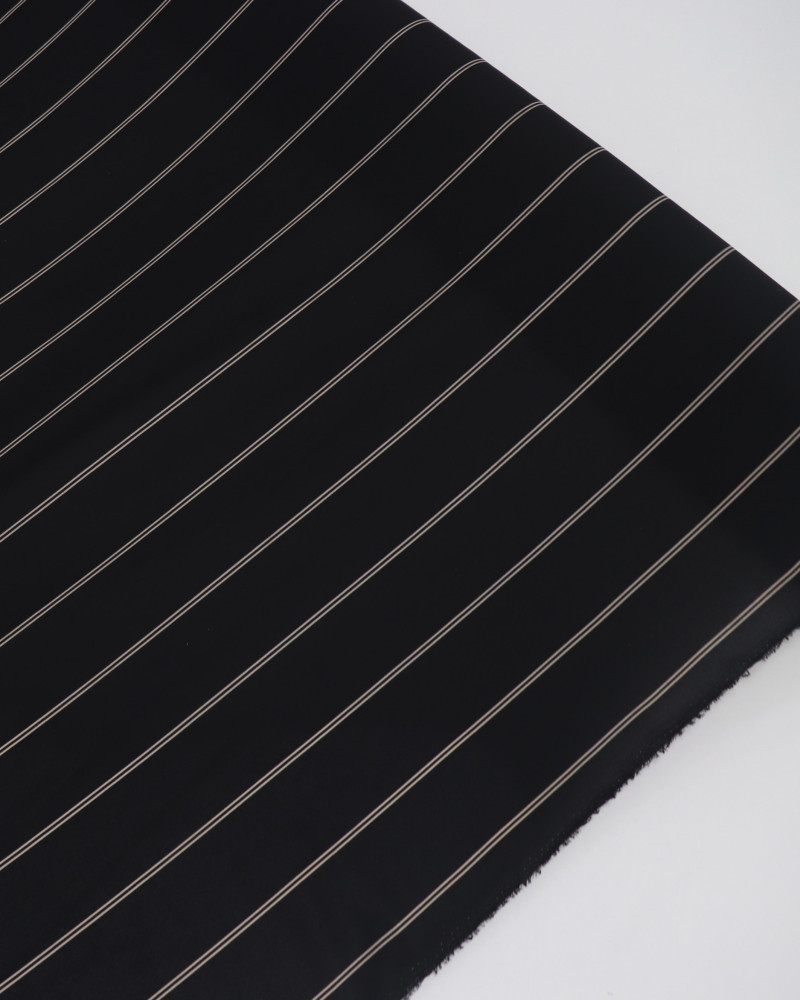 Tecido Crepe Koshibo Leve Listras Duplas Bege e Preto (2m)