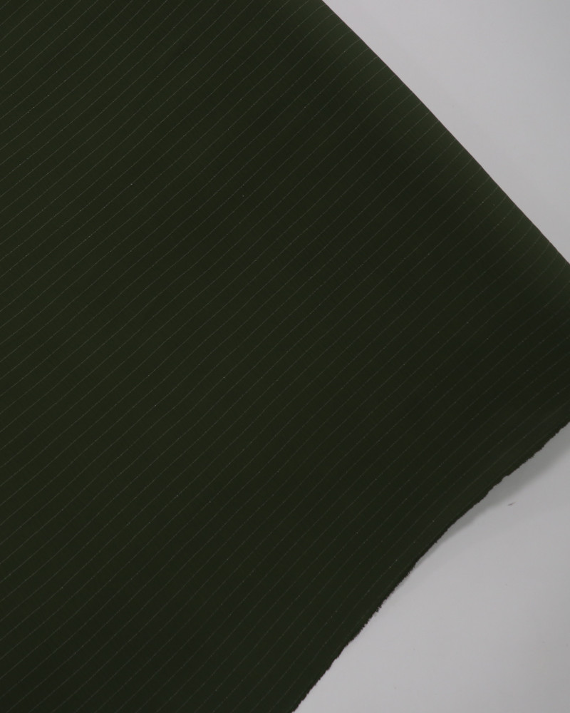 Tecido Crepe Duna Risca de Giz Branco e Verde Militar (0.6m)