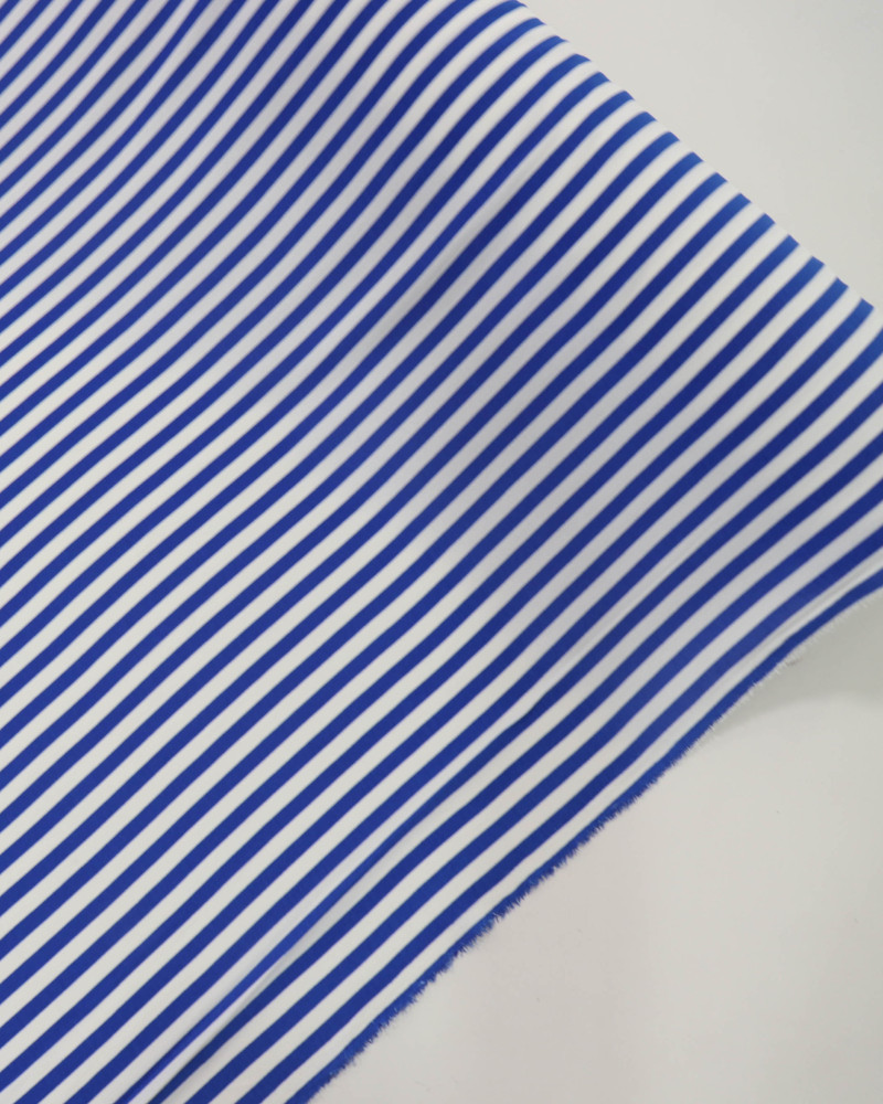 Tecido Crepe Koshibo Leve Listrado Branco e Azul