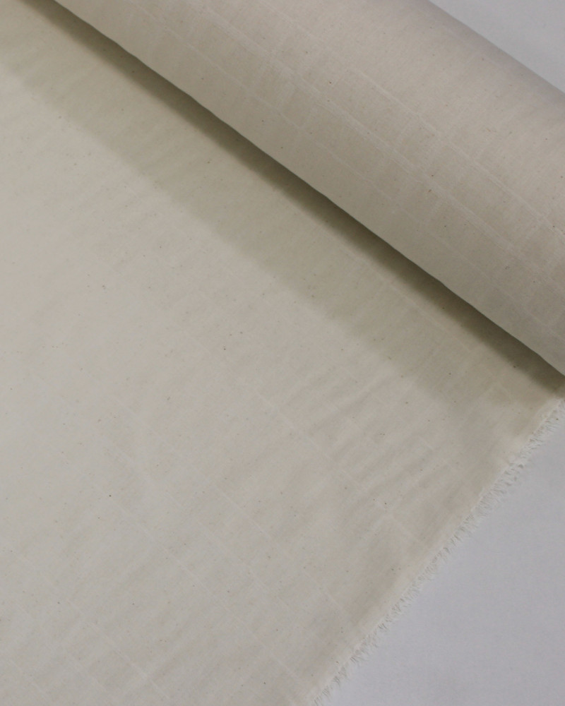 Tecido Tricoline Xadrez Triplo Maquinetado Offwhite