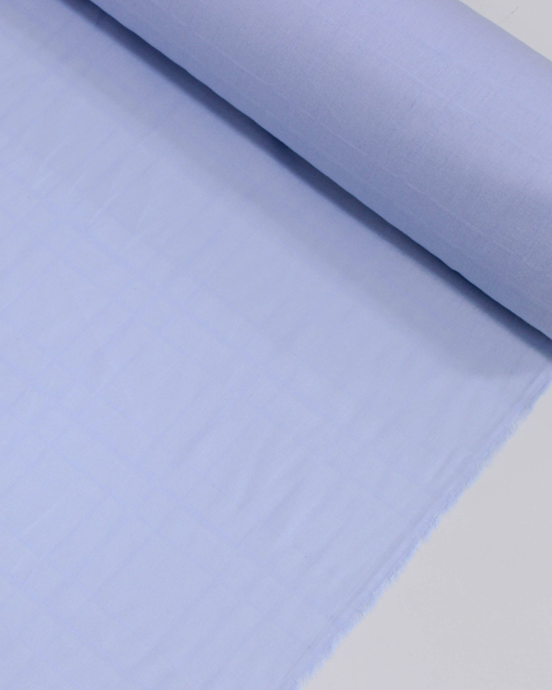 Tecido Tricoline Xadrez Triplo Maquinetado Azul Bebê