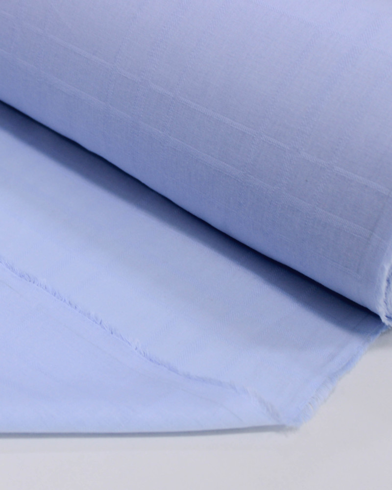 Tecido Tricoline Xadrez Triplo Maquinetado Azul Bebê