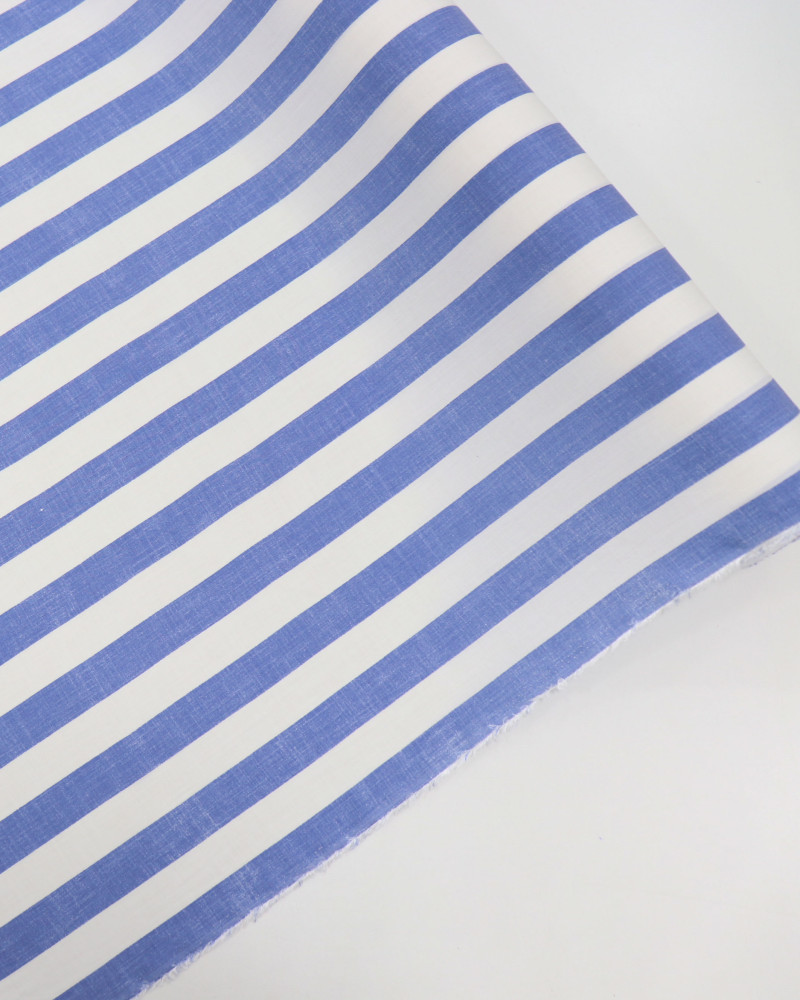 Tecido Viscose Macro Listras Azul Mescla