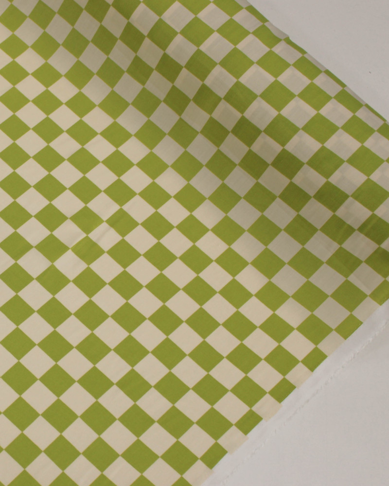 Tecido Viscose Micro Xadrez Verde Oliva