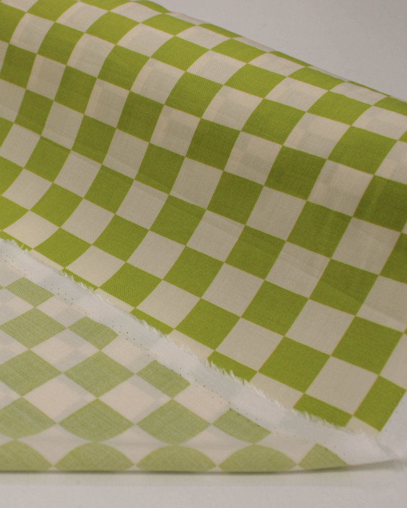 Tecido Viscose Micro Xadrez Verde Oliva