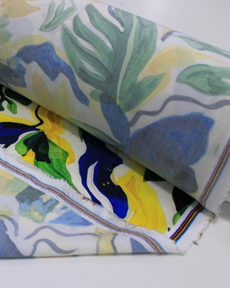 Tecido Viscose Premium Brasilidade Folhagens Abstratas