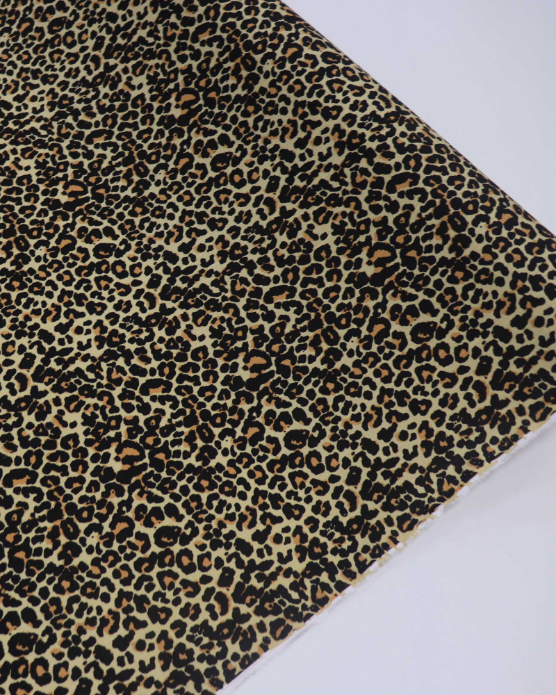 Tecido Viscose Texturizada Animal Print Clássico Amarelo Manteiga