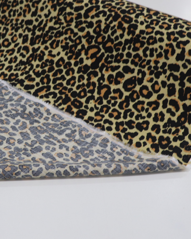 Tecido Viscose Texturizada Animal Print Clássico Amarelo Manteiga