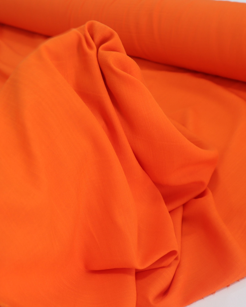 Tecido Viscose Texturizada Laranja Cenoura