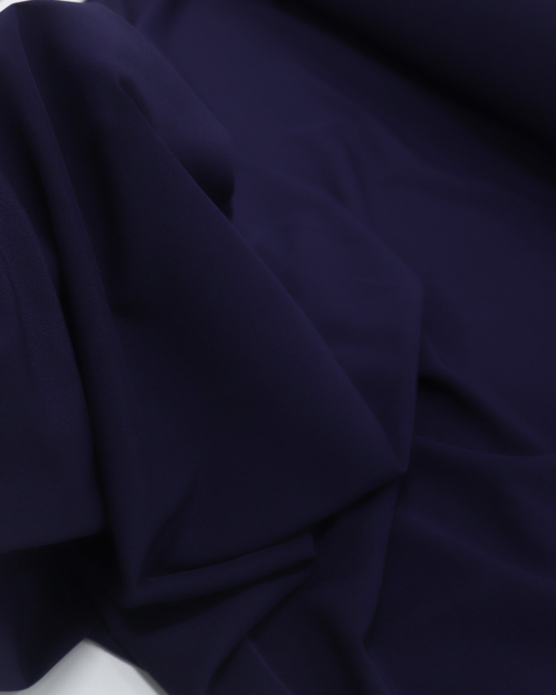 Tecido Crepe Texturizado com Elastano Azul Marinho Noite