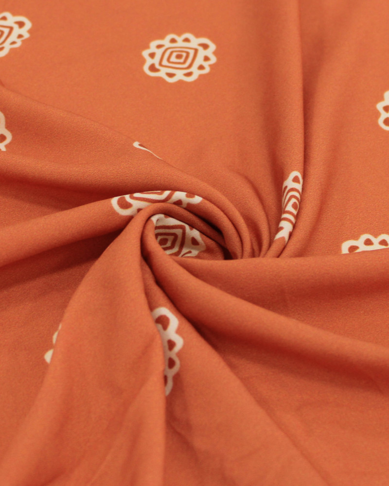 Tecido Viscose Premium Mandalas Argila e Terracota