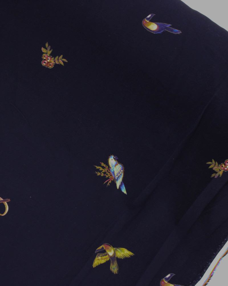 Tecido Viscose Premium  Animais e Guaraná Colorido e Preto