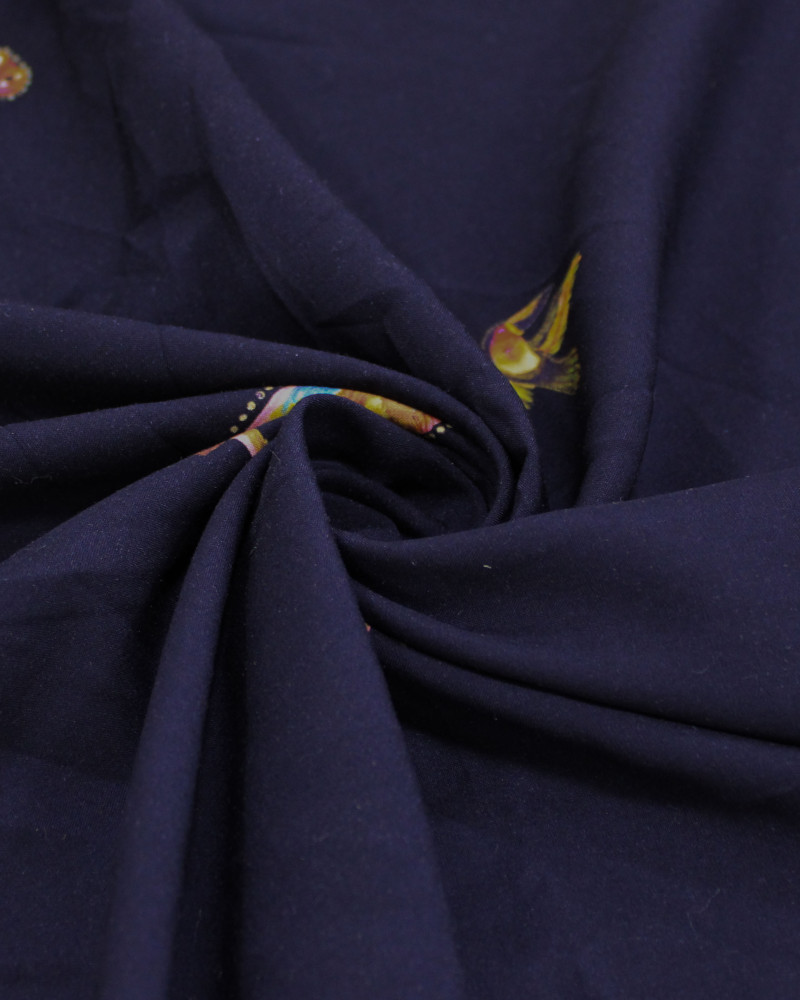 Tecido Viscose Premium  Animais e Guaraná Colorido e Preto