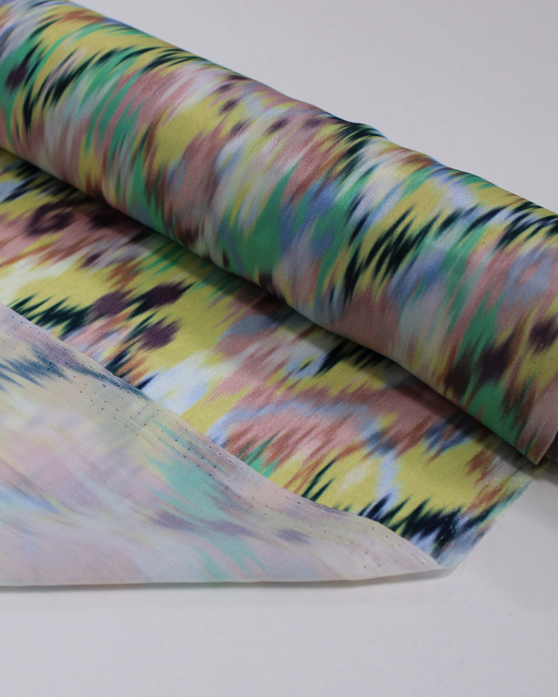 Tecido Crepe Silk Italiano Tie Dye Desfocado Tons Pastéis