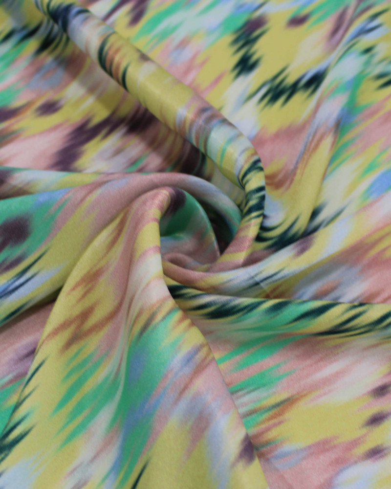 Tecido Crepe Silk Italiano Tie Dye Desfocado Tons Pastéis