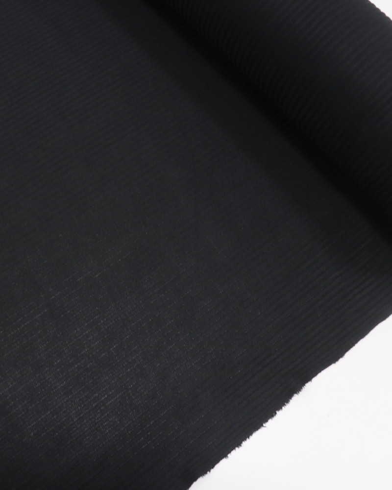 Tecido Malha Tricot Canelada Grossa Preto