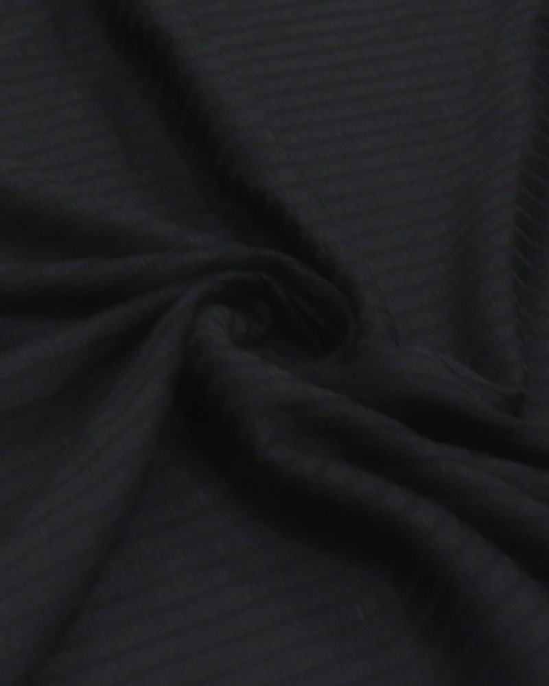 Tecido Malha Tricot Canelada Grossa Preto