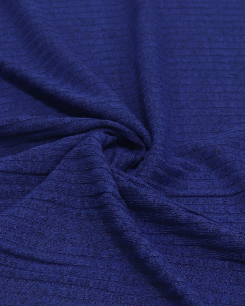 Tecido Malha Tricot Canelada Grossa Azul Royal