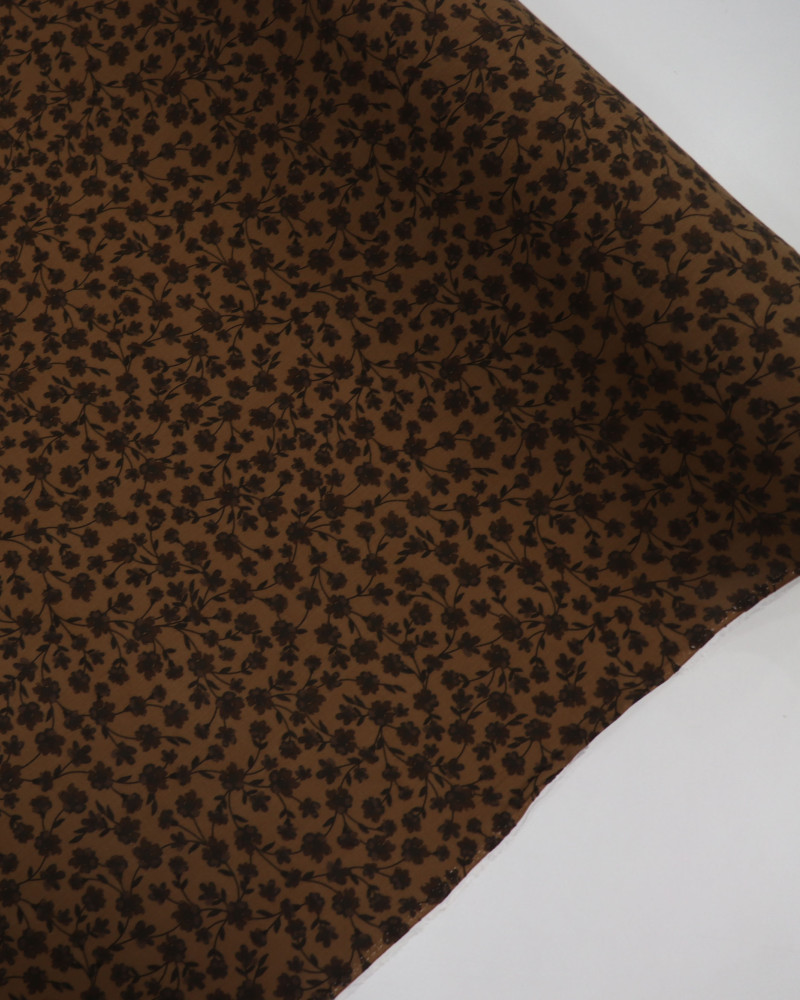 Tecido Viscose Tapete Floral Tons de Marrom