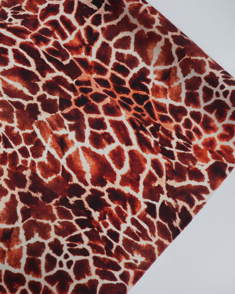 Tecido Viscose Italiano Animal Print Tons Quentes