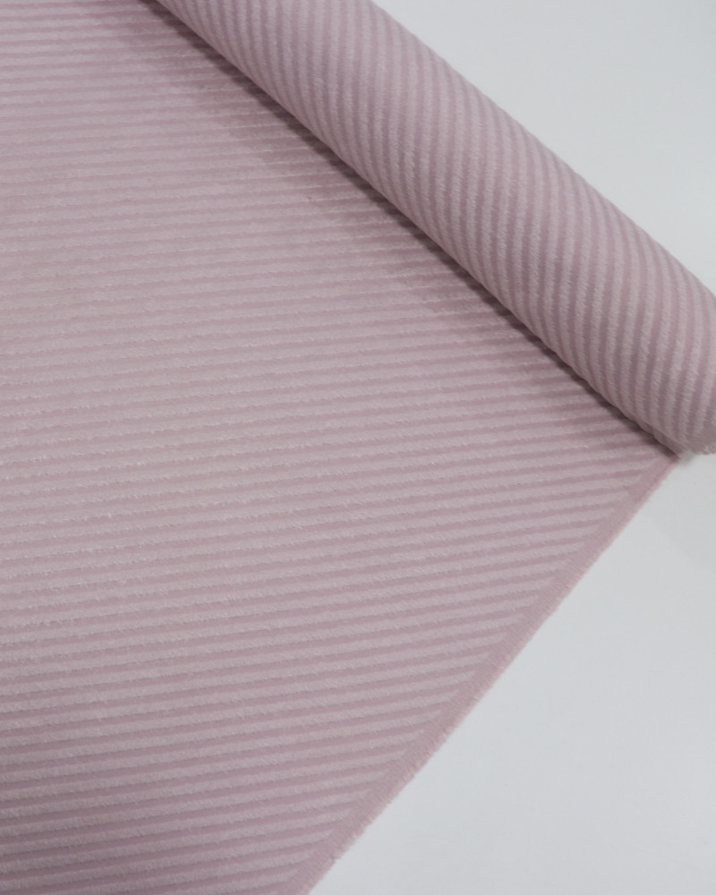 Tecido Tweed Leve Com Elastano Italiano Listras Diagonais Rosé