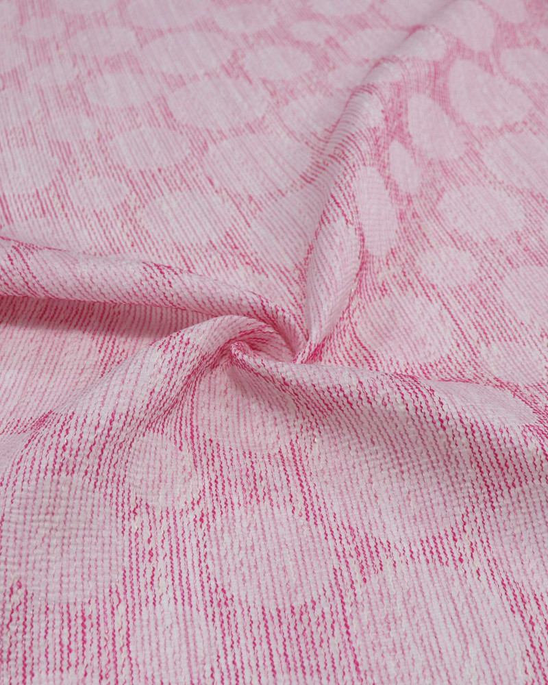 Tecido Tela Bordada Italiano Macro Poá Tons de Rosa