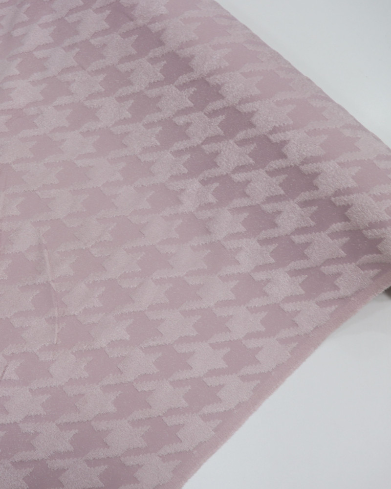 Tecido Tweed Leve Italiano Pied Poule Rosé