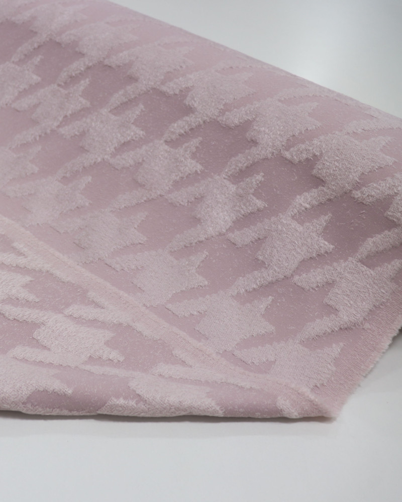 Tecido Tweed Leve Italiano Pied Poule Rosé