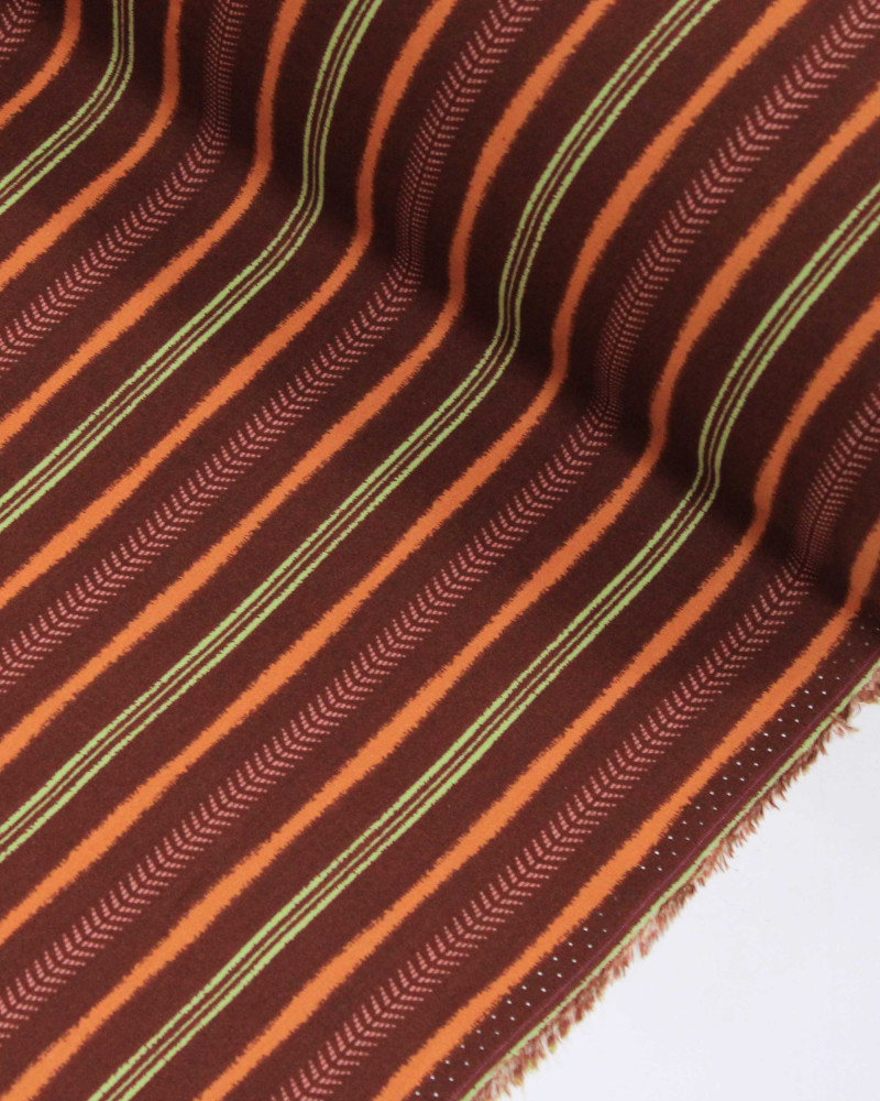 Tecido Viscose Multi Listras Tons Terrosos