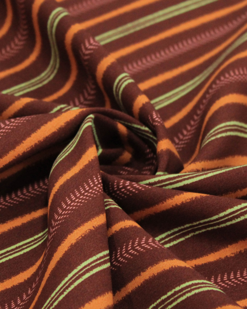 Tecido Viscose Multi Listras Tons Terrosos