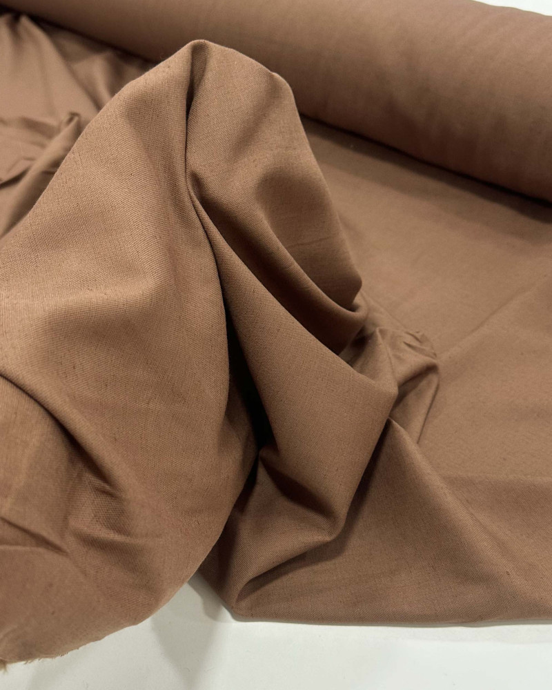 Tecido Linho Panama Leve Marrom Estonado (0.9m)