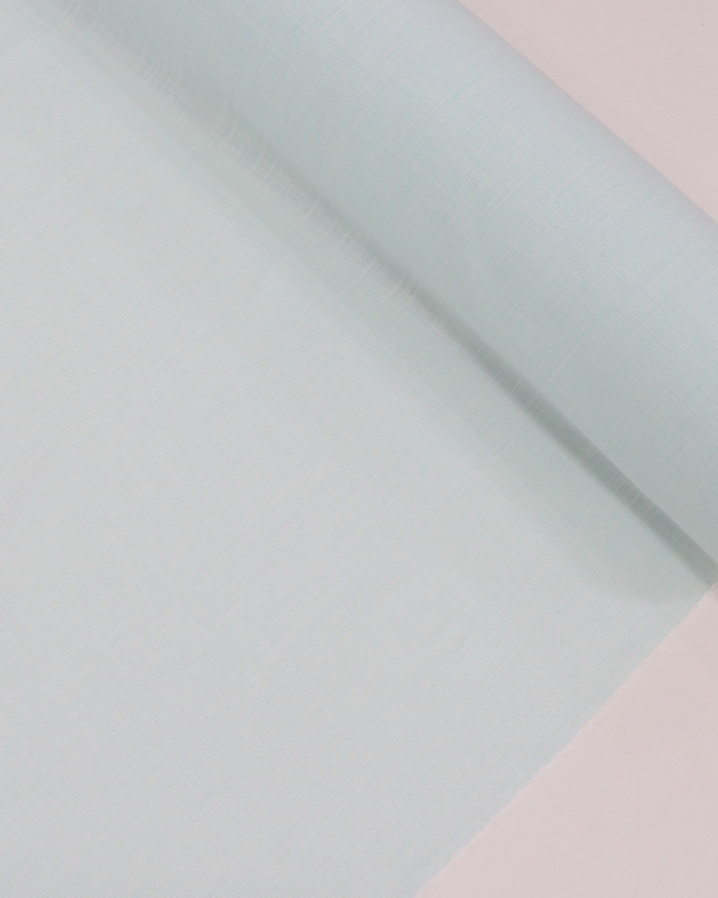 Tecido Tricoline Verano Flamê Listras Finas Branco e Ciano