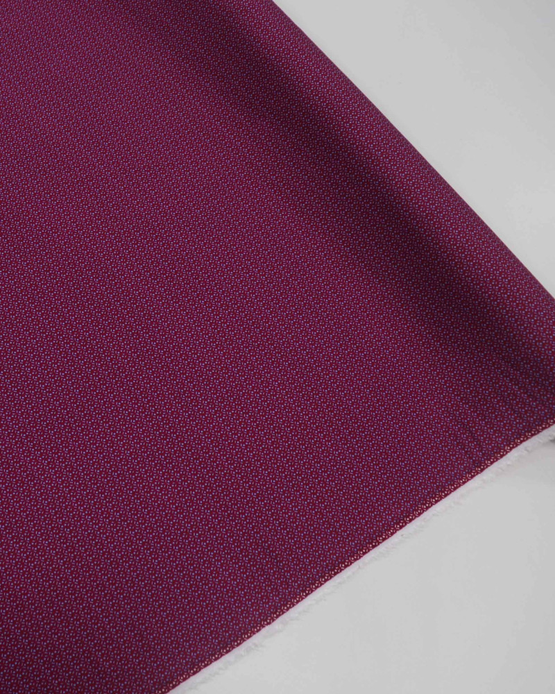Tecido Viscose Acetinada Italiano Micro Estampado Azul Bebê e Rosa