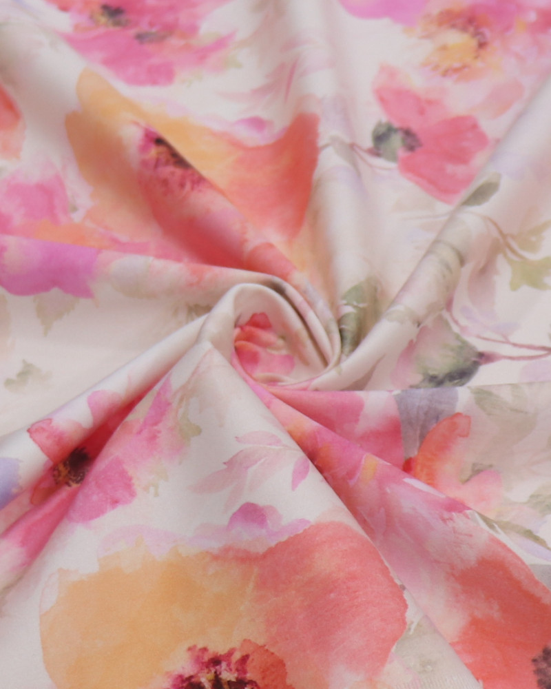 Tecido Sarja Italiano Tapete Floral Tie Dye Tons Pastéis