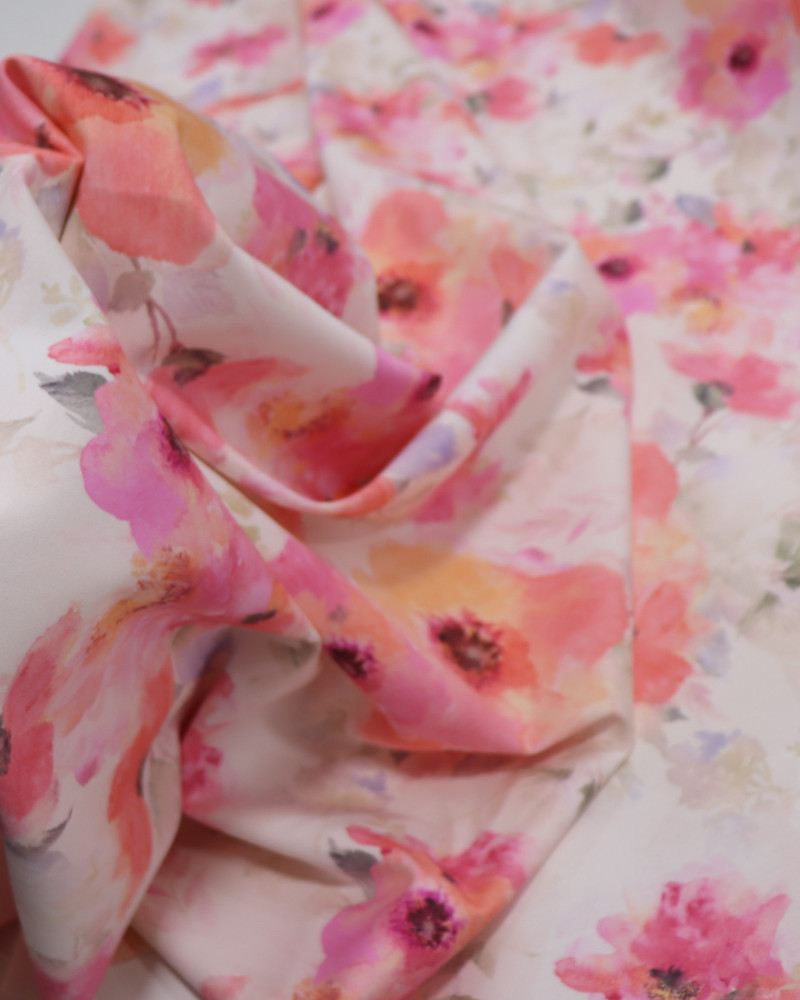 Tecido Sarja Italiano Tapete Floral Tie Dye Tons Pastéis