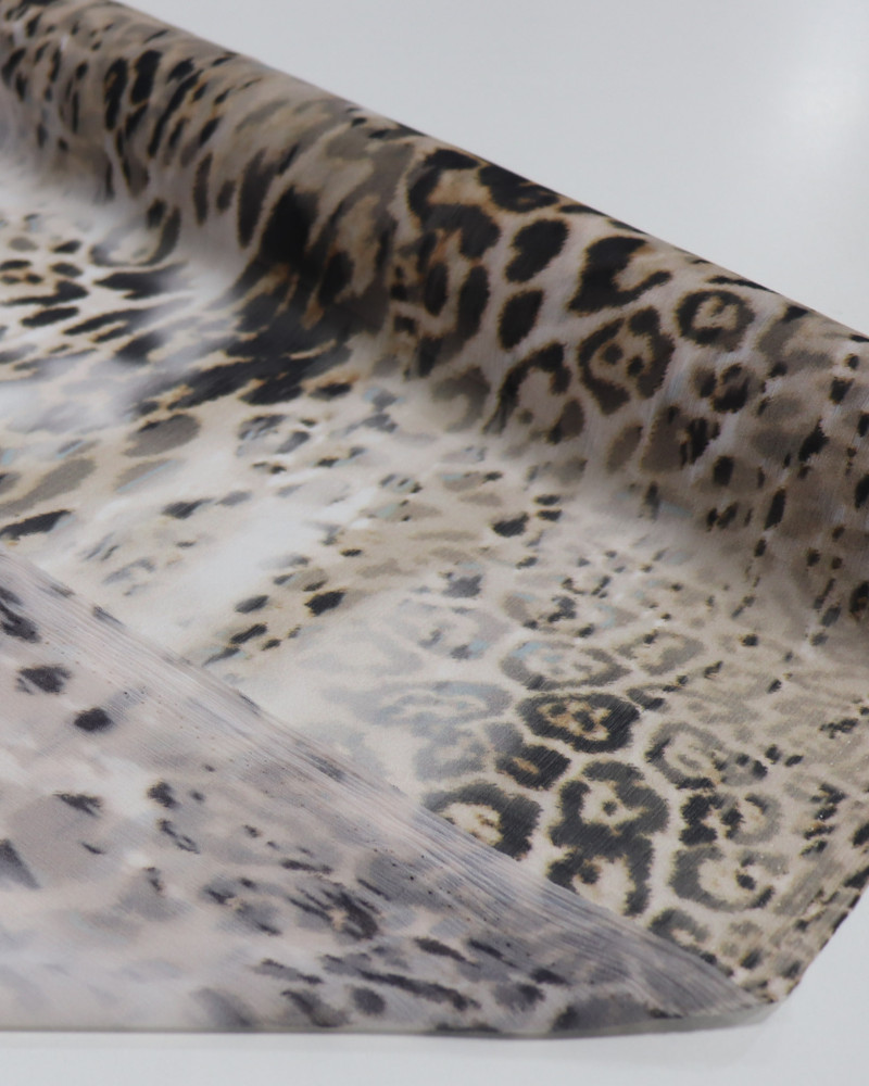 Tecido Crepe Chiffon Italiano Animal Print Clássico Estonado